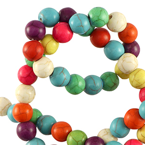 Perline in pietra naturale howlite 10mm multicolore