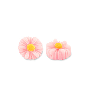 Perline in resina fiore 8mm rosa chiaro