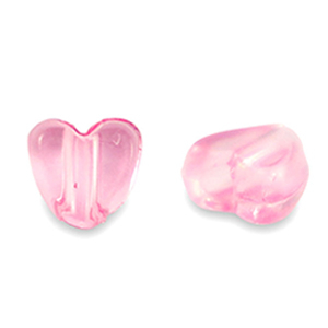 Perline in acrilico cuore trasparente rosa