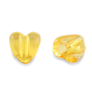 Perline in acrilico cuore trasparente giallo spettro
