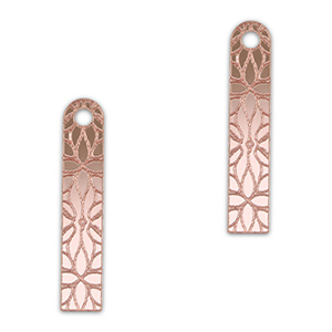 Ciondoli accattivanti barra fiore rosa chiaro metallico