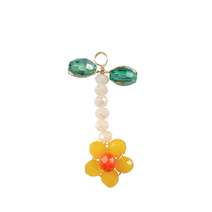 Ciondoli sfaccettati fiore oro-giallo verde
