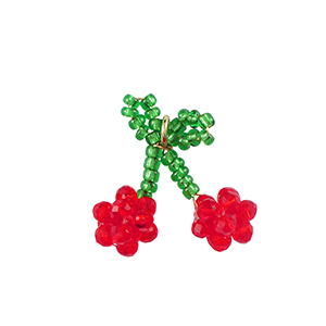 Ciondoli sfaccettati ciliegie oro-rosso verde