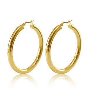 Orecchini in acciaio inossidabil a cerchio 50mm oro