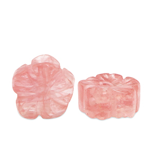 Perline in pietra naturale vetro fiore rosa