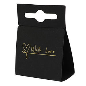 Cartoncini per bigiotteria "with love" nero