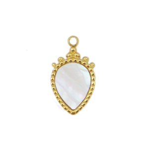 Ciondoli in acciaio inossidabile conchiglia goccia oro-bianco (colore naturale)