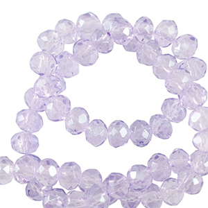 Perline sfaccettate 6x4mm rondella viola malva chiaro