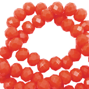 Perline sfaccettate 6x4mm rondella arancio vermiglio