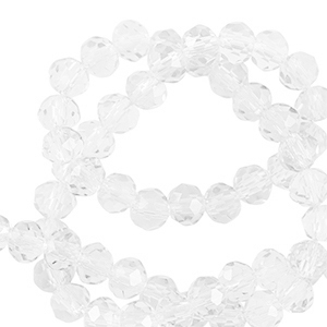Perline sfaccettate 6x4mm rondella trasparente