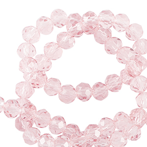 Perline sfaccettate 4x3mm rondella rosa pallido