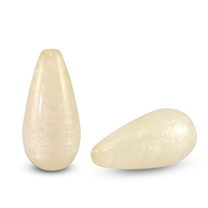 Perline Polaris Elements a forma di goccia Polmo bianco prosecco