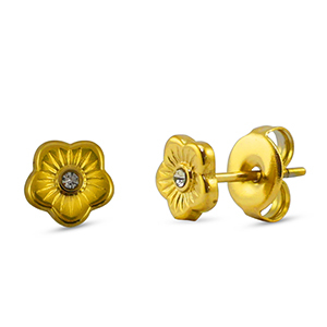 Orecchini in acciaio inossidabile a fiore oro