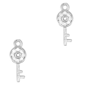 Metal TQ lat&oacute;n ciondoli chiave argento