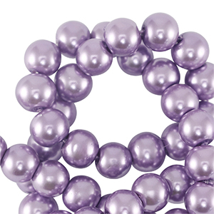 Perline di vetro con effetto perlato 8mm viola lilla