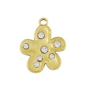 Ciondoli in acciaio inossidabile fiore oro /