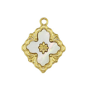 Ciondoli in acciaio inossidabile fiore oro