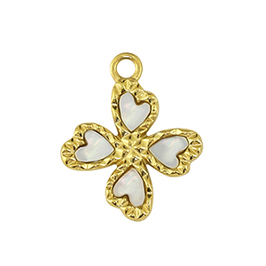 Ciondoli in acciaio inossidabile fiore oro