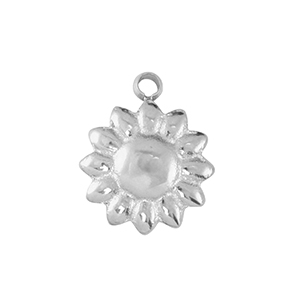 Ciondoli in acciaio inossidabile fiore argento