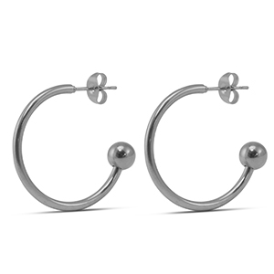 Orecchini in acciaio inossidabile 25mm argento