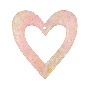 Pendenti in resina cuore rosa chiaro