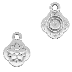 Ciondoli di metallo DQ flore argento antico (privo di nichel)