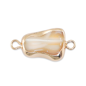 Perle di acqua dolce distanziatore irregolare Oro-taupe