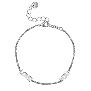 Bracciali in acciaio inossidabile ''LOVE YOU'' argento