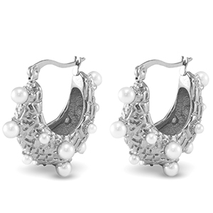 Orecchini in acciaio inossidabil Imitazione di perle argento