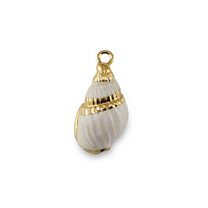 Pendenti di conchiglia prodotti speciali bianco cremosa-oro