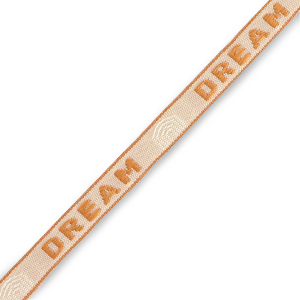 Nastro con testo "dream" beige-marrone