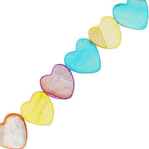 Perline di conchiglia cuore multicolore