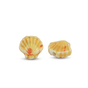 Perline di ceramica conchiglia rosso-oro
