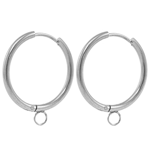 Orecchini in acciaio inossidabile a cerchio 22mm argento