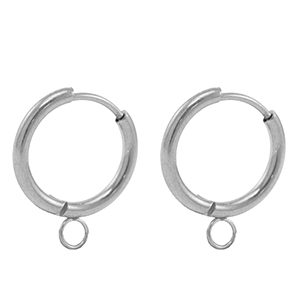 Orecchini in acciaio inossidabile a cerchio 17mm argento
