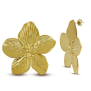 Orecchini in acciaio inossidabile fiore oro