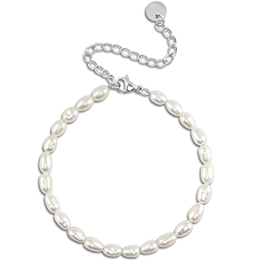 Bracciali in acciaio inossidabile perle argento