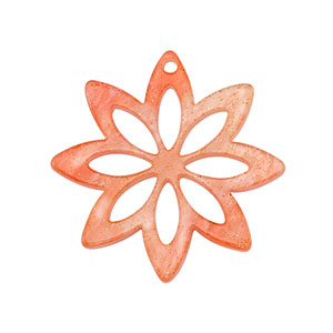 Pendenti in resina fiore rosso corallo