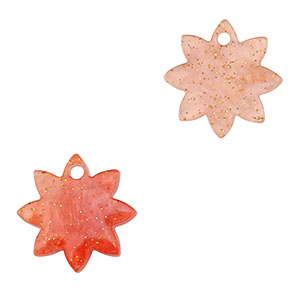 Pendenti in resina fiore rosso corallo