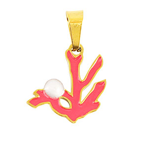 Ciondoli in acciaio inossidabile corallo oro-rosa rosso