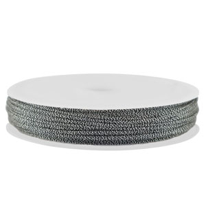 Coda di topo intrecciato 0,8mm grigio scuro-argento metallico