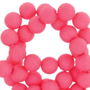 Perline in acrilico 6 mm rosa neon