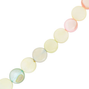 Perline di conchiglia piatte e rotonde multicolore pastello