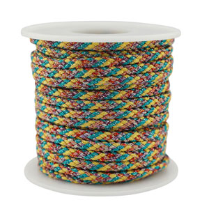 Cordoncino intrecciato alla moda 3.5mm giallo-verde-rosso