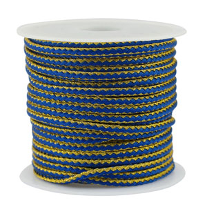 Cordoncino intrecciato alla moda 2.3mm blu-oro