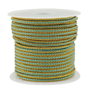 Cordoncino intrecciato alla moda 2.3mm verde menta-oro