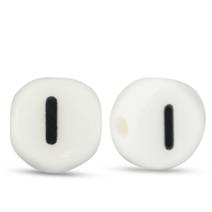 Perline alfabeto in ceramica I bianco-nero