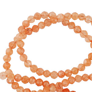 Perline in pietra naturale 3mm sfaccettate effetto chiaro arancio