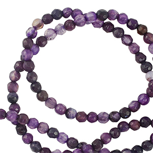 Perline in pietra naturale Agata 3mm sfaccettate effetto viola scuro