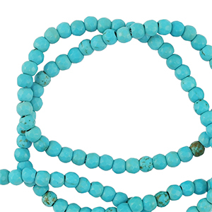 Perline in pietra naturale 3mm sfaccettate effetto blu turchese